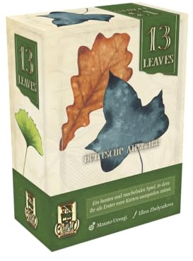 ELZNIR Games 13 Leaves – Taktisches Kartenablegespiel für 3–6 Spieler, mit cleverem Zahlenmechanismus & Set Collection, ab 8 Jahren, Familienspiel auf Deutsch, Grün, Braun, Orange
