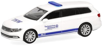 Herpa Modellauto VW Passat Variant THW Wörrstadt RLP, Miniatur im Maßstab 1:87, Sammlerstück, Made in Germany, Modell aus Kunststoff