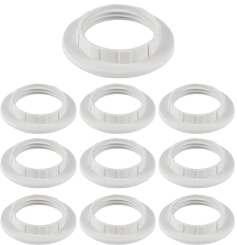 Newoutset E14-E27 Lampenschirm Adapterring, 10 Stk, Kunststoff | Reduzierring und Schraubring Konverter für Tischlampe, Lampenring Adapter für E27 zu E14, vielseitig einsetzbar