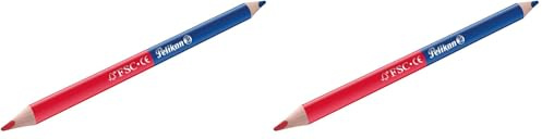 Pelikan 810838 Buntstifte (dick, Dreieckig) 1 Stück Zweifarbig Rot Und Blau (Packung mit 2)