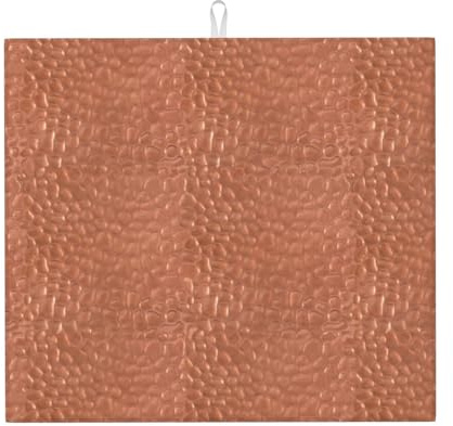 Poadnly Hammered Copper Look, Dish Drying Mats, Sink Mat Absorbent Dish Drainer Mat For Kitchen Counter 41x46 cm