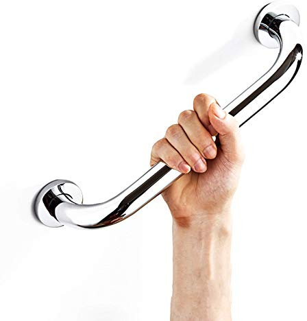 Grab Rails,Hand Rail Disability Aids Antique Bathroom Grab Bar in Brass/Steel, Bath Handicap Safety Handle for Showers, Bathtubs, Wc, Balance Handrail Shower Assist/Silve,Silver-40Cm/16Inch