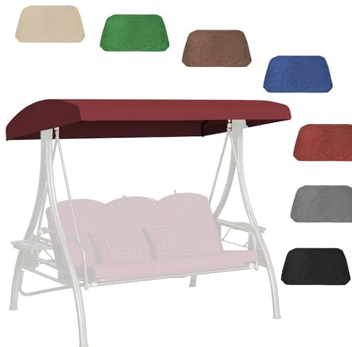 56x47in 75x47in 84x48in Porch Swing Canopy Replacement Top, 2 3 Seater Universal Patio Swing Cover, Waterproof Replacement Canopy For Outdoor Furniture(Red,191x120x23cm/75x47x9in)
