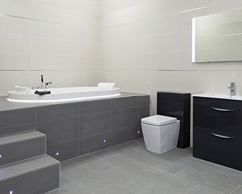 Imperium Dark Grey Gloss Kitchen Bathroom Tiles 600 x 600mm