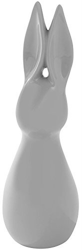 Deko Hase 61 cm Grau I Schöne Osterdekoration I Keramik glasiert und abwaschbar I Osterdeko I Hasen Modern I Tolle Osterfiguren, Hasenfiguren, Dekofigur, Osterhase, Dekoration für Ostern