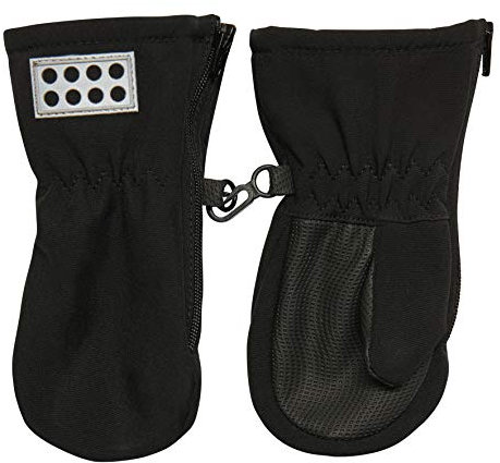 LEGO Wear Jungen Lego duplo Tec Unisex LWAUSTIN 702-Softshell Fäustlinge, Schwarz (Black 995), 2 (Herstellergröße:80)