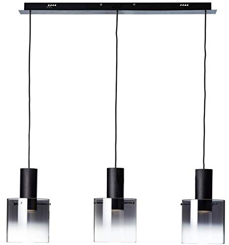 BRILLIANT Lampe Beth LED Pendelleuchte 3flg schwarz/rauchglas | 3x 10W LED integriert, (800lm, 3000K) | In 3 Stufen über Wandschalter dimmbar