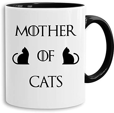 Mother of Cats - tasse à café Mug cadeau Targaryen thrones game of stark lannister baratheon Daenerys khaleesi tv blu-ray dvd, Farbe2:Blanc