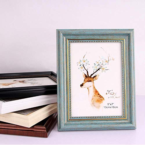 CTOBB Neueste Trendige Qualität Vintage Fotorahmen Wohnkultur Retro Holz Hochzeitspaar Empfehlung Bilderrahmen Fotogeschenk, Grün, 20X25 cm