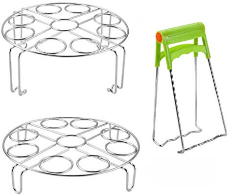 YMZ Steamer Rack 3 Pcs/Set for Instant Pot Accessories,Stainless Steel Shelf Stainless Steel-Egg Steamer Rack for Pressure Cooker Basket Kitchen Tool Microwave Oven Insulation