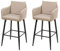 2er-Set Barhocker HWC-H93, Barstuhl Tresenhocker, Fu�ablage Metall - Kunstleder Taupe-beige