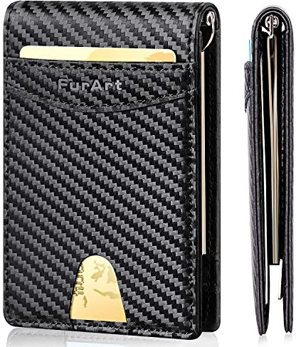 FurArt Portefeuille Minimaliste Fin, Porte-Cartes de Crédit à Blocage RFID pour Femmes et Hommes