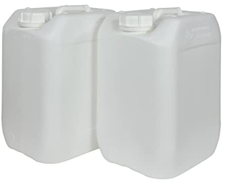 Garrafa Bidón Blanco Plástico 10 litros apilable. Apta para uso alimentario. Homologación para transporte. (2 Unidades).