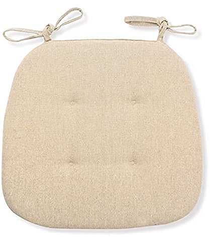 RAILONCH 2er Set Stuhlkissen mit Bändern, Bequeme Sitzpolster Gr.43x41x35cm Sitzkissen gefüllt, Sitzkissen für Indoor und Outdoor (Beige)