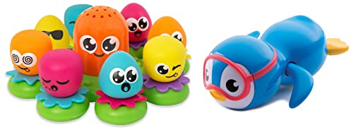 Toomies TOMY Octopals Number Sorting Baby Bath Toy | Educational Water Toys For Toddlers | Suitable For 1, 2 & 3 Years Old Boys & Girls & Munchkin Swimming Scuba Buddy Wind Up Bath Toy