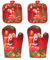 YARNOW Kissen 4 Stück Weihnachten Backofenhandschuhe Rot Backhandschuhe für Weihnachten Hitzebeständige Ofenhandschuhe für Backen, Grillen