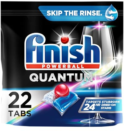 Finish - Quantum - 22 unidades - Detergente para lavavajillas - Powerball - Ultimate Clean & Shine - Tabletas para lavavajillas - Tabletas para platos
