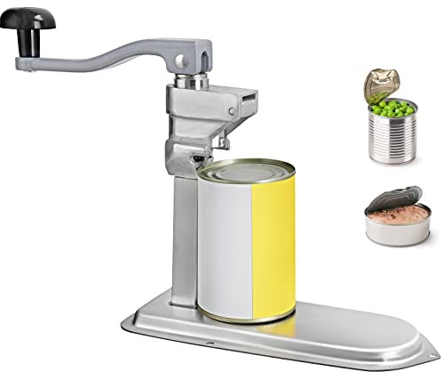 VEVOR Abrelatas Comercial, 23.2 in de Largo Acero Inoxidable Manual para Mesa de hasta 15.7 in de Alto, Fijo con Abrazadera o Tornillos, Mango ergonómico y un Cuchillo de Repuesto, para Restaurante