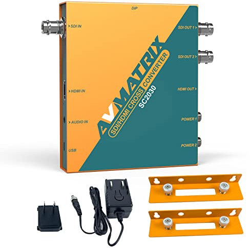 AVMATRIX SC2030 SDI-zu-HDMI-Signalkonverter, 3G-SDI-HDMI-kompatibler skalierender Kreuzkonverter mit analoger Audioeinbettung, abnehmbares Halterungsdesign