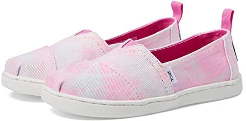TOMS Girl's Classic Alpargata Loafer Flat, Neon Pink Multi Tie Dye, 4 UK