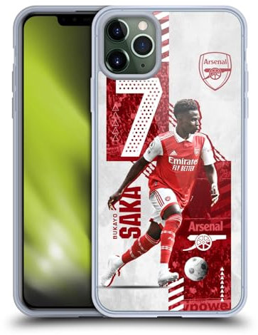 Head Case Designs Officially Licensed Arsenal FC Bukayo Saka 2022/23 First Team Gel Case [Military Grade Protection] Compatible with Apple iPhone 11 Pro Max and Compatible with MagSafe