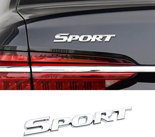 3D Metall Sport Aufkleber für Auto, Styling Sport Emblem Aufkleber, Auto Badge Aufkleber Auto 3D Aufkleber für Kofferraum Seite Fender Heckklappe (Silber)