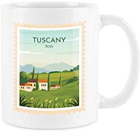 Purely Home Tuscany Italy Mug Travel Stamps Destination Holiday Mug Coffee/Tea Gift