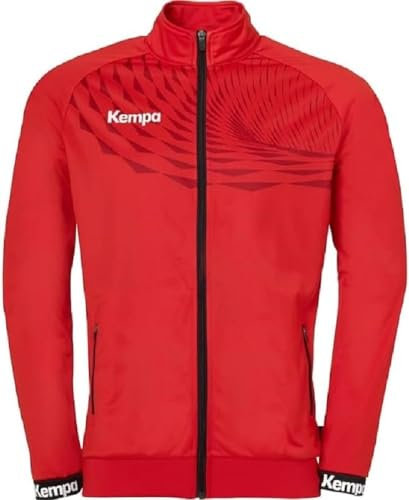 Kempa Wave 26 Poly Jacket hombre niño Chaqueta deportiva de entrenamiento de balonmano para hombre Sudadera ligera - sudadera elástica de entrenamiento con bolsillos con cremallera