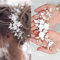 Brateuanoii Haarschmuck Hochzeit, Blume Blatt Kopfschmuck, Braut Blume Hochzeit Haar Reben Kristall Haarteil Braut, Blatt-Haarschmuck für Frauen Und Mädchen(Mit 2 Haarnadeln)