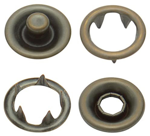10,5 mm altmessing Messing Jersey Druckknöpfe zum nieten (25 Stück) - Rostfreie Snaps für Bekleidung, Taschen, Leder & DIY Handwerk, Nähzubehör
