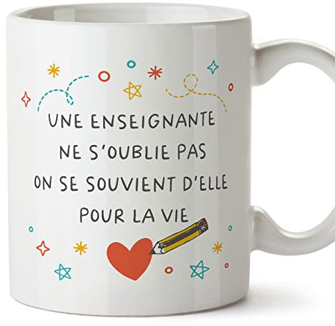 Mugffins Tasses pour PROFESSEURE - En Français - Cadeau original femme - Ne s'oublie pas - 11 oz / 330 ml