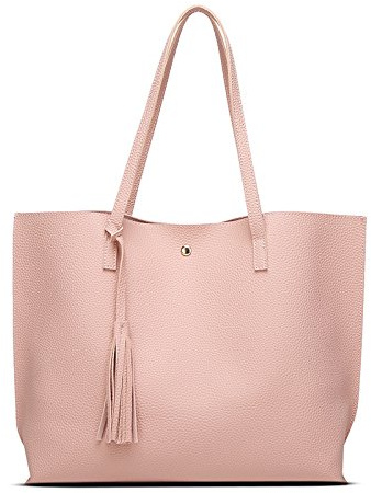 LIRENSHIGE Handbags for Women, Ladies Handbag Tote Bag Soft PU Leather Large Capacity Womens Top Handle Shoulder Bag For women Black Handbag(Pink)