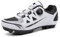 PENXZT MTB Fahrradschuh Herren Damen Mountainbike Schuhe kompatibel mit SPD 2 Schrauben mit Cleats atmungsaktiv widerstandsfähig Radschuhe Schuh,Weiß,45 EU