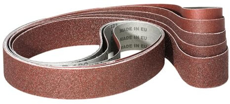 Klingspor Schleifbänder 50 x 2000 mm Schleifband Set je 1x Korn Körnung 40/60/80/120/180 für Bandschleifer Schleifmaschine, zum Schleifen, Feilen, Schärfen und Entrosten (5 Stück)