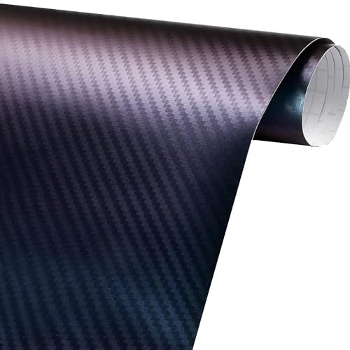 Carbon Folie,Blau Lila 150 X 30cm,Flexibel Selbstklebend Autofolie aus Vinyl,Arespark Auto Schutz Carbon Folie