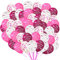 SPERMUOY Rosa Luftballons Kommunion Konfirmation Luftballons Deko für Mädchen,60 Stücke kommunion ballons rosa,Erstkommunion Dekoration Rosa Weiß Fische Ballons mit Bänder für Mädchen Geburtstag