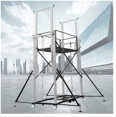 Andamios Elevadores Eléctricos Plataforma elevadora de andamio eléctrica plegable móvil, material de acero galvanizado de alta resistencia, máquina de andamio elevadora eléctrica for trabajos aéreos P