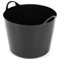 STORM TRADING GROUP Black 40 Litre Strong Large Flexi Tub Rubble Container Home & Garden Flexible Plastic Storage Bucket Tubs (2)