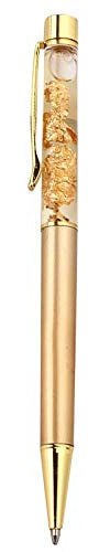 KEALBAUS Kugelschreiber Gold Metall mit Glitzer Gold mit Flakes Clip für Terminplaner,Terminkalender,Bücher, Notizbücher zum
