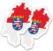 Finest Folia 2er Set Länder Silhouetten Aufkleber Länderaufkleber Bundesland Flagge Sticker für Auto Fahrrad Motorrad Modellblau selbstklebend wetterfest R215 (36 Hessen)