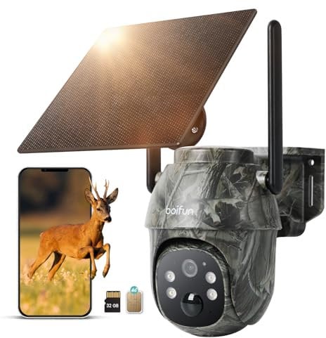BOIFUN Live View 4G LTE wildkamera mit handyübertragung app, wildkamera mit bewegungsmelder nachtsicht, Farbige Nachtsicht,IP65 Wasserdicht, mit SIM Karte und 32G Speicherkarte