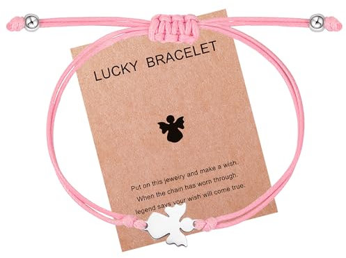 GEMAURA Armband Damen Schutzengel Armband Damen Silber Engel Armbändchen für Frauen Geflochtene Freundschaftsarmbänder Weihnachten Geschenke für Frauen