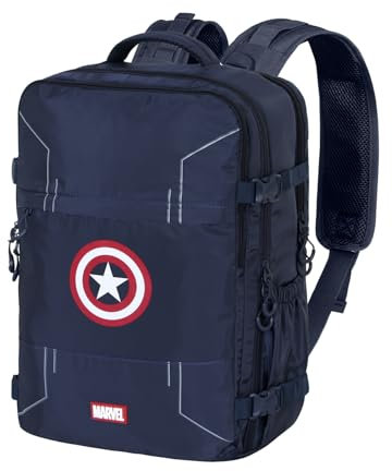 Marvel Captain America Gears-Großer Mercury Handgepäck Rucksack 47x23x33cm, Blau, Kapazität 35 L