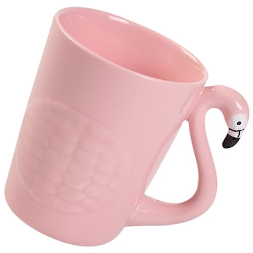 Cabilock Bonita Taza De Flamenco De 300 Ml Taza De Cerámica Con Estilo De Dibujos Animados Para Agua Café Para Uso Diario