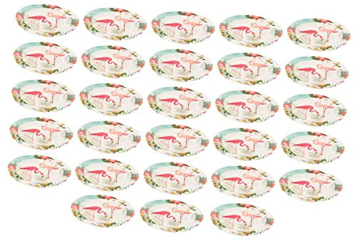 Ipetboom 18pièces Assiettes Papier Imprimées Flamant Lot De Assiettes Pour Service Alimentaire Décorations De Fête Hawaïenne Vaisselle Tropicale Pour Anniversaires Et Événements