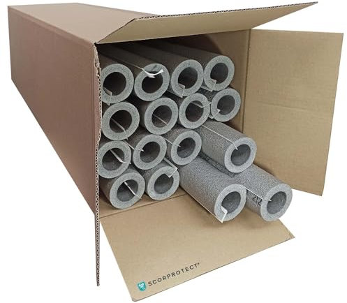 Scorprotect® voller Karton selbstklebende PE Rohrisolierung grau 1 Meter Stangen (Grau, 35 x 13 mm x 1 Meter)