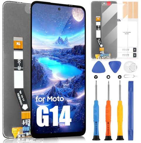 ARSSLY Pantalla LCD para Motorola Moto G14 LCD Display para Motorola G14 XT2341 Pantalla Táctil Asamblea con Kit de reparación (6.5, Negro Sin Marco)