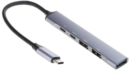 Hub USB C 4 en 1 con múltiples puertos USB 3.0 USB 2.0 tipo C estación de acoplamiento PD60W adaptador de aleación de aluminio ultradelgado