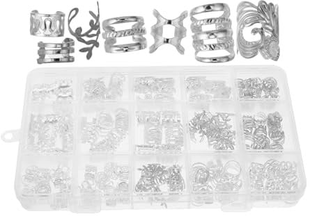 Ipetboom 210stücke Verstellbare Metallhaarschmuck Für Zöpfe Silberne Haarschmuck-cuffs Und Charms Haaraccessoires Für Dreadlocks Und Zöpfe Vintage -stil