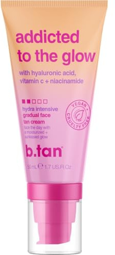 b.tan Gradual Self Tanner Face Lotion - Daily Facial Tanning Moisturizer